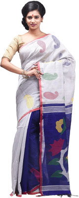 

monidipa Self Design Fashion Cotton Saree(Silver)