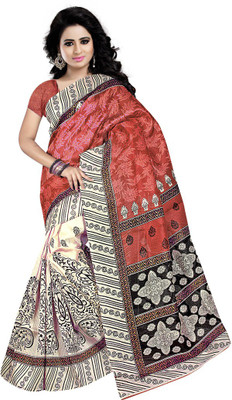 

Indian Wear Online Printed Fashion Cotton Saree(Brown)