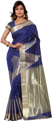 

Manthan Printed Daily Wear Cotton Saree(Blue), Navy blue