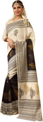 

Shree Vardhman Printed Bollywood Silk Saree(Multicolor), Black