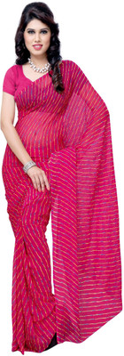 

JTInternational Printed Daily Wear Handloom Georgette Saree(Multicolor), Pink;white