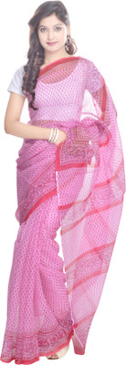 

Padma Printed Kota Doria Kota Cotton Saree(Pink)