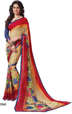 

Indianbeauty Self Design, Printed Bollywood Georgette Saree(Multicolor)
