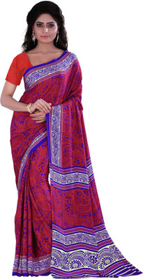 

Vardan Prints Printed Bollywood Crepe Saree(Maroon, Blue), Blue;maroon