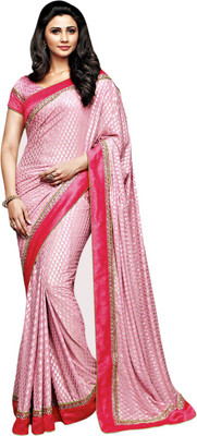 

Vishal Solid Fashion Georgette Saree(Pink)