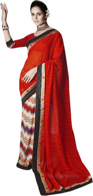 

Viva N Diva Solid Fashion Georgette Saree(Red)