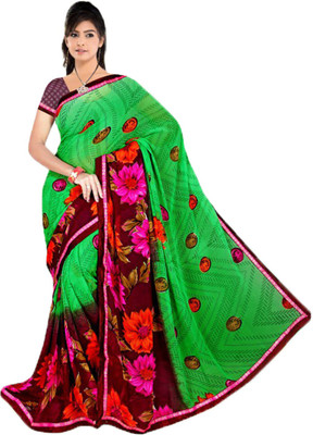 

Indian Wear Online Printed Fashion Georgette Saree(Green)