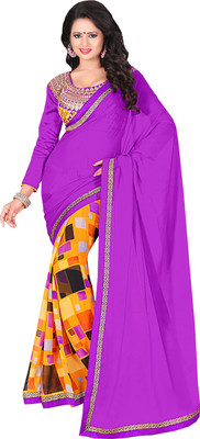 

Lovelylook Printed Daily Wear Georgette Saree(Purple, Multicolor)