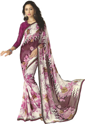 

PSHOPEE Printed Fashion Chiffon Saree(Purple)