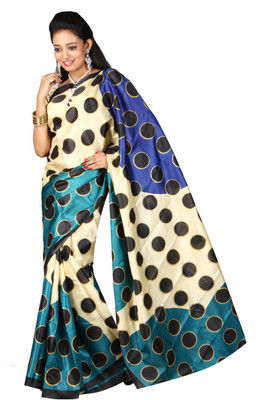 

Anushree Saree Printed Fashion Silk Saree(Multicolor), Green