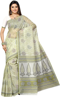 

Shelina Printed Fashion Cotton Saree(Green)