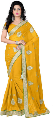 

Vishakha Fashion Embroidered Fashion Georgette Saree(Yellow)