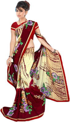 

Party Wear Dresses Printed Fashion Georgette Saree(Maroon)