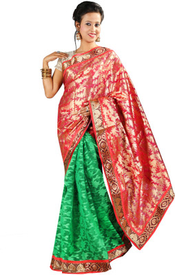 

Anushree Saree Self Design Fashion Chanderi Saree(Multicolor), Green