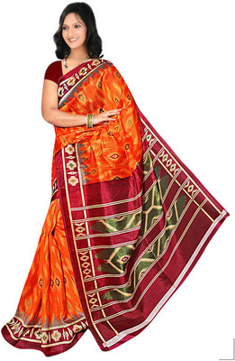 

Manthan Printed Daily Wear Art Silk Saree(Orange)