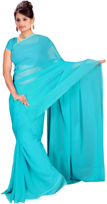 

Vardan Prints Plain Fashion Georgette Saree(Light Blue)