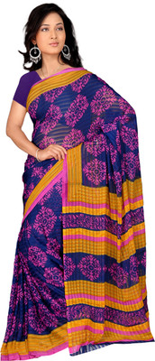 

Khushali Self Design, Printed Fashion Georgette Saree(Blue, Multicolor)