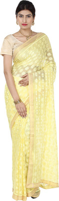 

Ethnic Bliss Lifestyles Self Design Fashion Handloom Chiffon Saree(Yellow), Lemon yellow