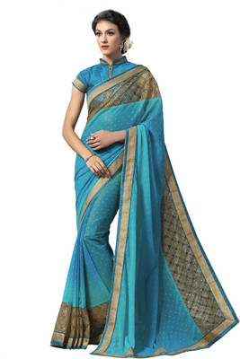 

JTInternational Printed Bollywood Art Silk Saree(Light Blue)