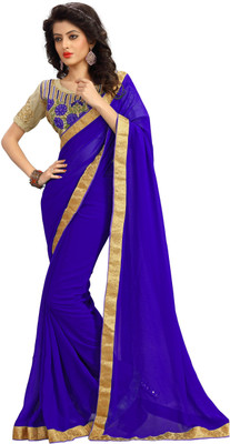 

Stylezone Embroidered Fashion Georgette Saree(Blue)
