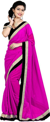 

Indian Wear Online Solid Fashion Chiffon Saree(Pink)