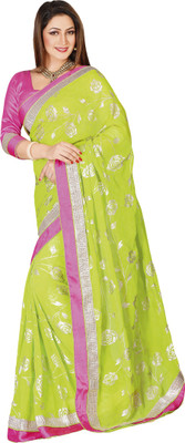 

Vishal Self Design Bollywood Chiffon Saree(Green)