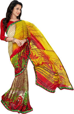 

Manthan Printed Fashion Georgette Saree(Multicolor), Brown;yellow