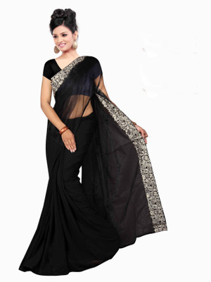

Dancing Girl Embroidered Bollywood Net Saree(Black)