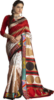 

Jiya Self Design, Printed Fashion Art Silk, Jacquard Saree(Multicolor), Multi;red