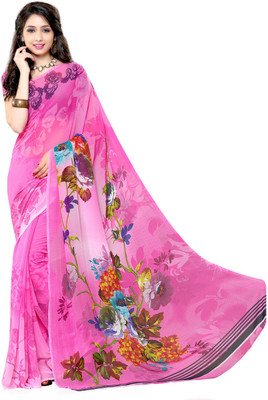 

Suvastram Printed Fashion Georgette Saree(Pink)
