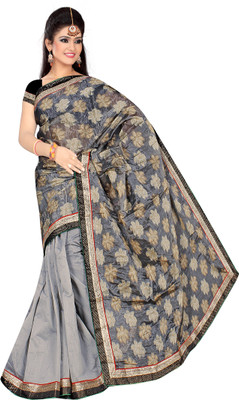 

Chirag Sarees Self Design Banarasi Cotton Saree(Multicolor), Grey