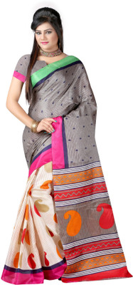 

Softdeal Printed Bhagalpuri Printed Silk Saree(Multicolor)