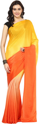 

Aksara Self Design Daily Wear Crepe Saree(Multicolor), Orange and yellow