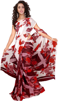 

Vardan Prints Printed Bollywood Georgette Saree(Brown, White)