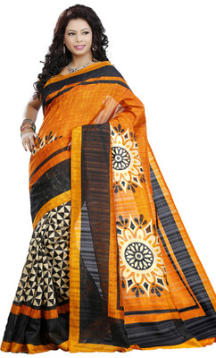 

JTInternational Printed Bhagalpuri Silk Saree(Multicolor)