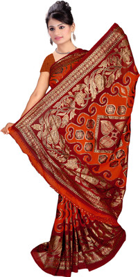 

Khushali Self Design, Printed Fashion Georgette Saree(Orange, Multicolor), Multicolor;orange