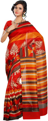 

Khushali Self Design, Printed Fashion Art Silk Saree(Red, Multicolor), Multicolor;red