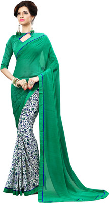 

Khoobee Self Design, Printed Fashion Georgette Saree(Green, White, Multicolor), Green;multicolor;white