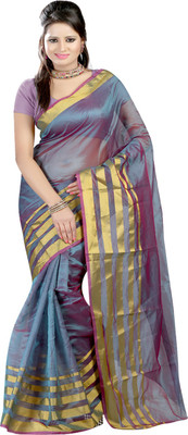 

Ansu Fashion Solid Fashion Silk Saree(Blue)
