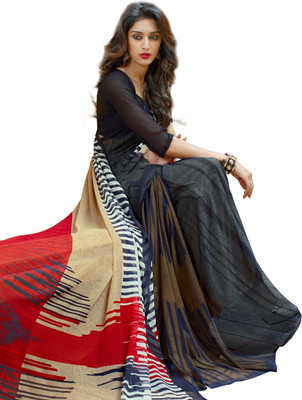 

Parisha Printed Fashion Georgette Saree(Multicolor), Beige;grey