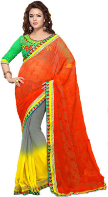 

Stylish Girls Embroidered Fashion Net Saree(Multicolor)