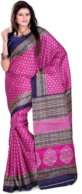 

Cenizas Printed Fashion Art Silk Saree(Pink)