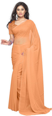 

Surupta Plain Fashion Georgette Saree(Orange), Light orange