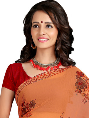 

Khoobee Self Design, Printed Fashion Chiffon Saree(Orange, Multicolor, Maroon), Maroon;multicolor;orange