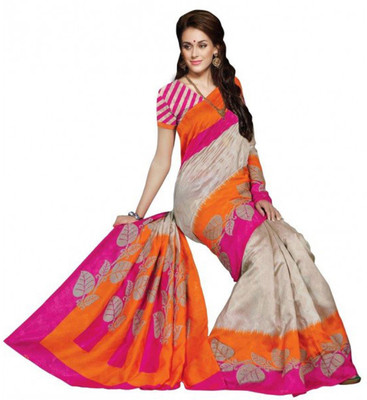 

Sunaina Printed Bhagalpuri Cotton Linen Blend Saree(Multicolor)