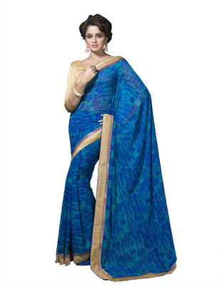 

Suvastram Printed Fashion Georgette Saree(Blue)