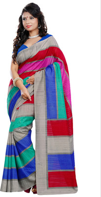 

JTInternational Printed Bhagalpuri Silk Saree(Multicolor)