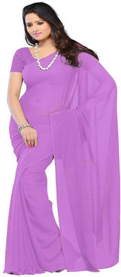 

Multi Retail Plain Daily Wear Georgette Saree(Purple), Light purple