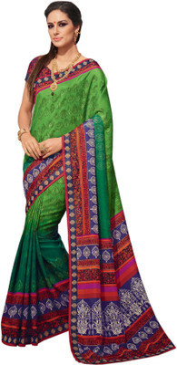 

Aesha Printed Fashion Tussar Silk Saree(Green)