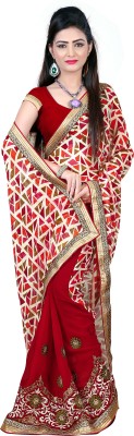 

Khoobee Self Design, Embroidered Fashion Georgette Saree(Multicolor, Red)